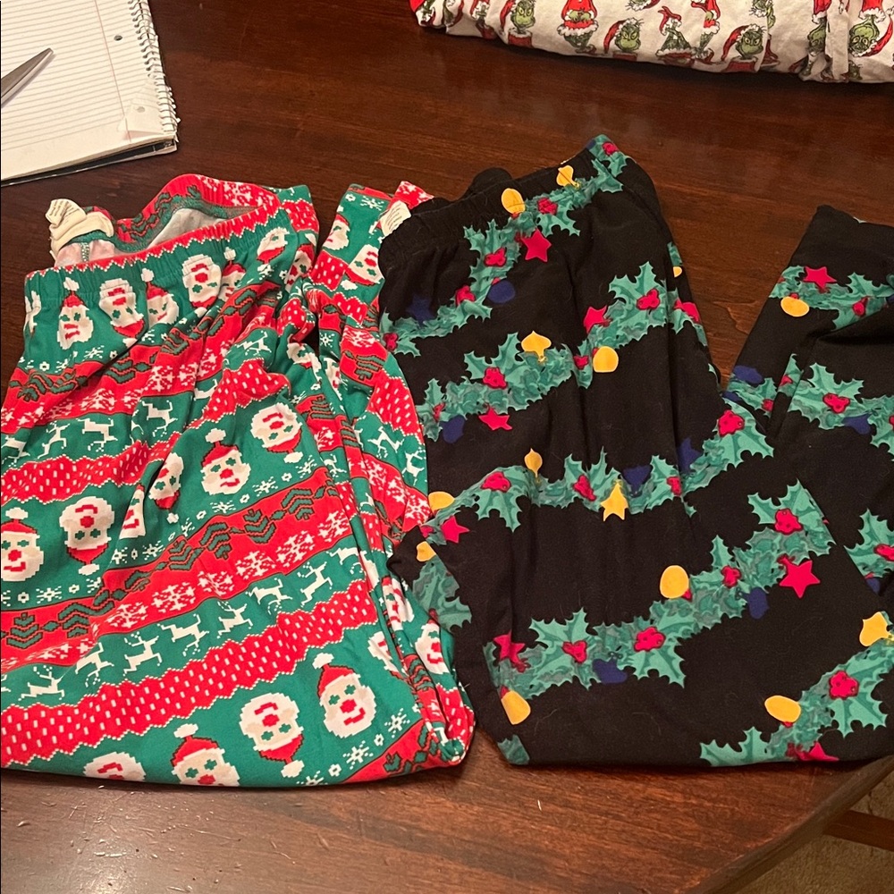 Festive Christmas legging/ pajamas Pants Set of two